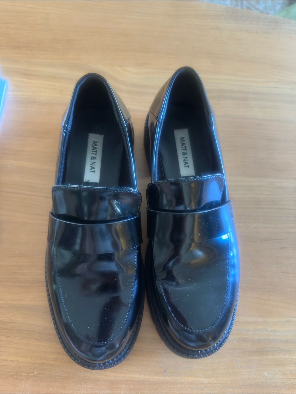 Matt & Nat Black Patent Finie Oxford Loafers